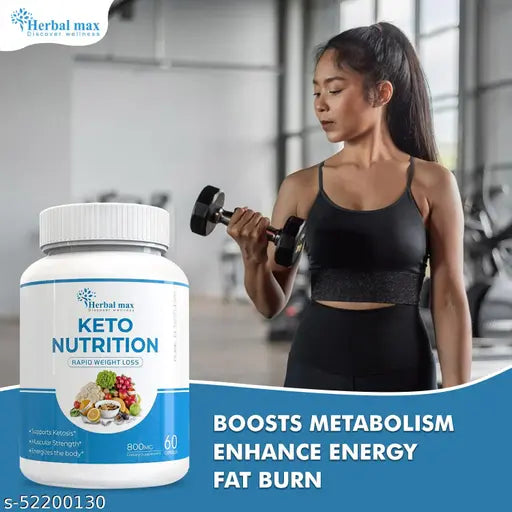 Herbal max Keto Nutrition Capsule for Weight Loss with Garcinia Cambogia -800mg(60 Capsules) - Springkart 