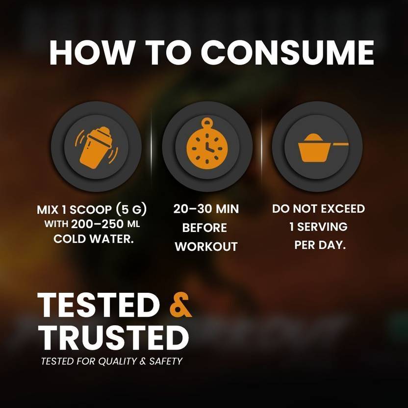 Nutrabustling Pre Workout Xtra | 2500mg Citrulline & Beta Alanine, 2000mg BCAA | 40 Servings Pre Workout (200 g, T-rex Venom)
