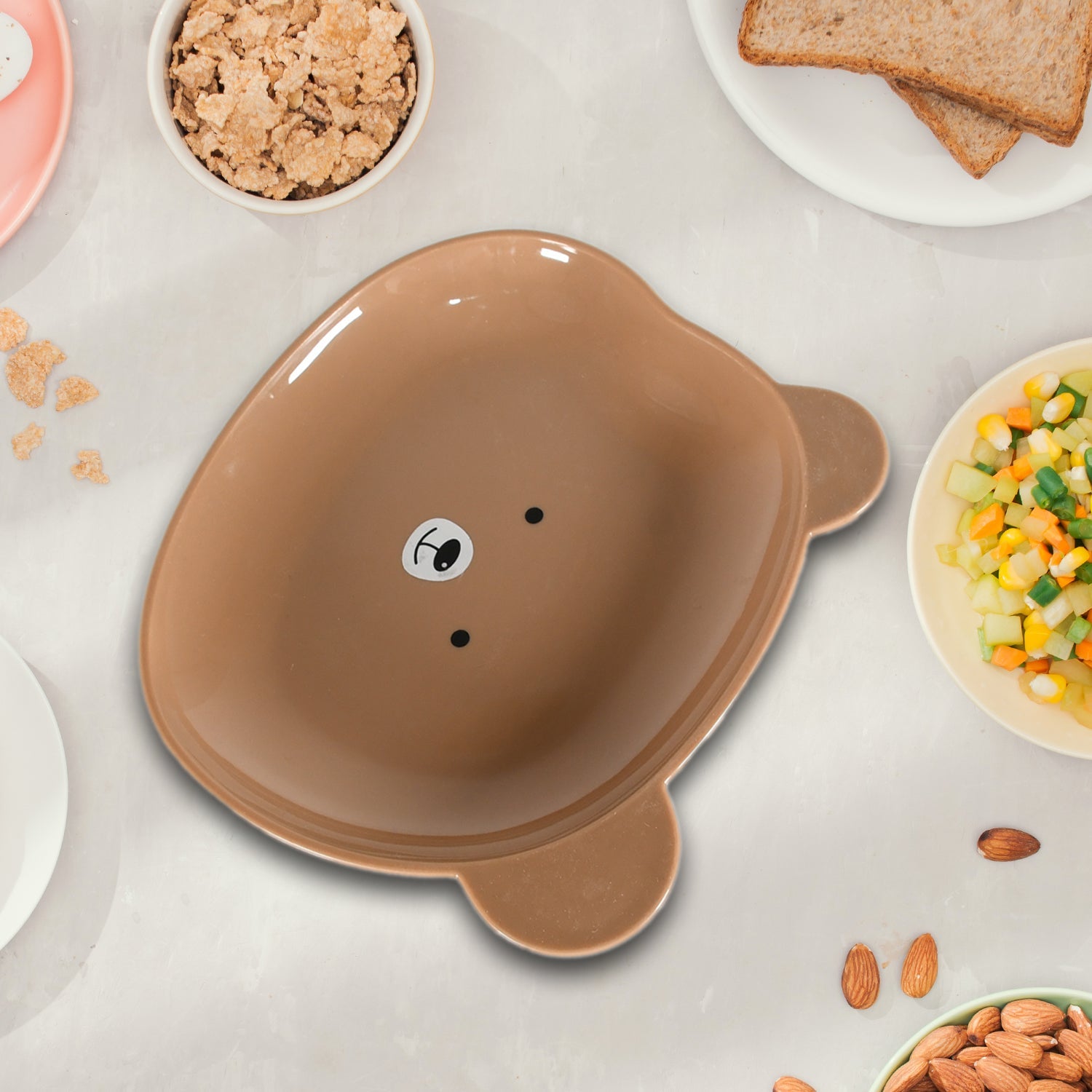 Durable Food Serving Plate, Bear Shaped Plate Cartoon Snack Plates For Serving Fruits & Desserts (1 Pc) - Springkart 
