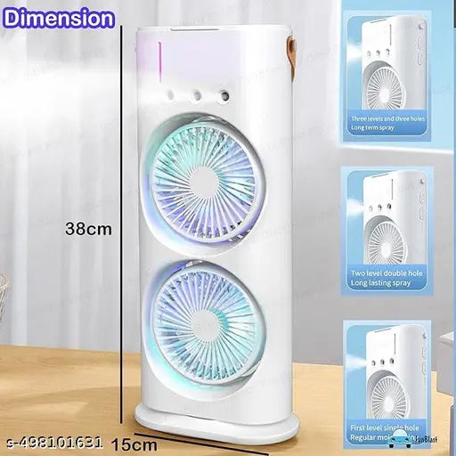 Portable Cooler Fan – Double Ended Spray Fan,Water Misting Fan, USB Rechargeable Mini Desktop Table Cooling Fan - Springkart 