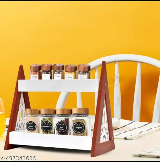 Wooden Triangle Design Rack for Conatainers/ Wooden Kitchen Rack