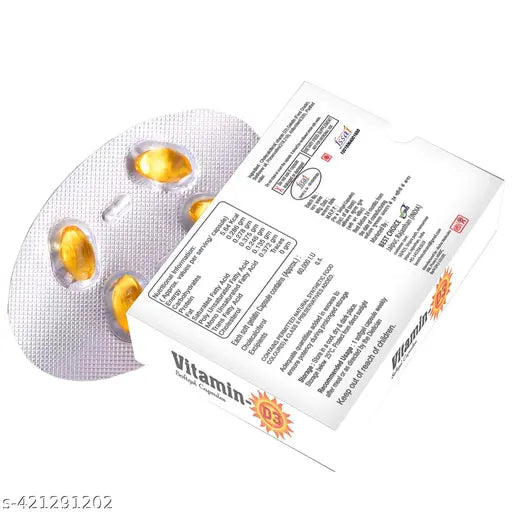Vitamin D3 (60000 IU), For One-A-Week For Strong Bones, Immunity and Muscle (40 Caps) - Springkart 
