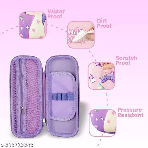 3D Unicorn Pencil Case, Cute Large Capacity Pen Box for Girls, 3D EVA Stationery Box - Springkart 