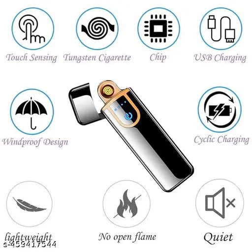 Classic Flameless Touch lighter With Rechargeable Battery | Metal Slim Touch Lighter