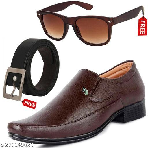 Graceful Fomal Shoes Party Shoes/Multicolour/Free Sunglasses & Belt/Combo For Men And Boys - Springkart 