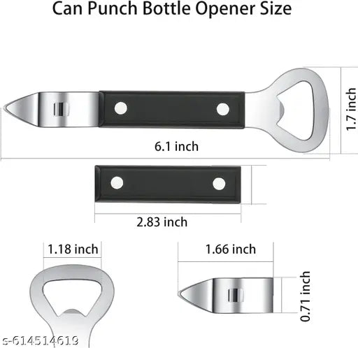 1 Pcs Dual-Ended Wall Mounted Bottle Opener Can Punch Bottle Opener, Manual Stainless Steel Can Opener Ultimate Bar Accessory for Beer Lovers!