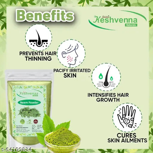 Keshvenna Naturals 100% Natural dry neem leaves powder/neem Powder/(Azadirachta kindica)/neem face pack (50 gm) Masks