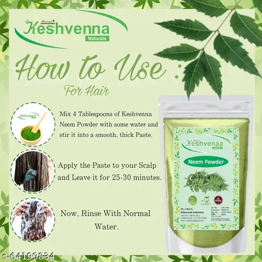 Keshvenna Naturals 100% Natural dry neem leaves powder/neem Powder/(Azadirachta kindica)/neem face pack (50 gm) Masks