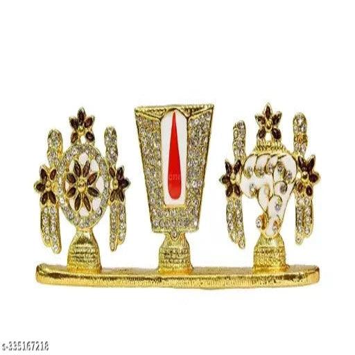 shanku Chakra Namah Stone Work Showpiece for Car Dashboard