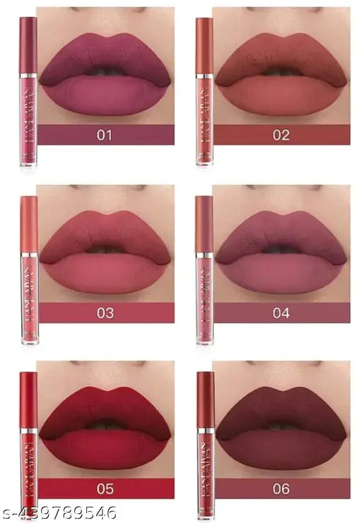 New velvet long lasting waterproof non transfer liquid matte lipstick set of 6