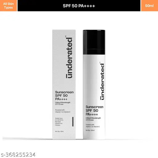 UNDERATED Sunscreen SPF 50 PA++++ Powered With Vitamin C & Vitamin E| 50g - Springkart 