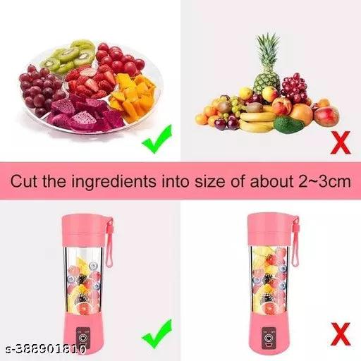 MULTI-PURPOSE PORTABLE USB ELECTRIC JUICER 6-BLADES,BLENDER MIXER CUP (380 ML) - Springkart 