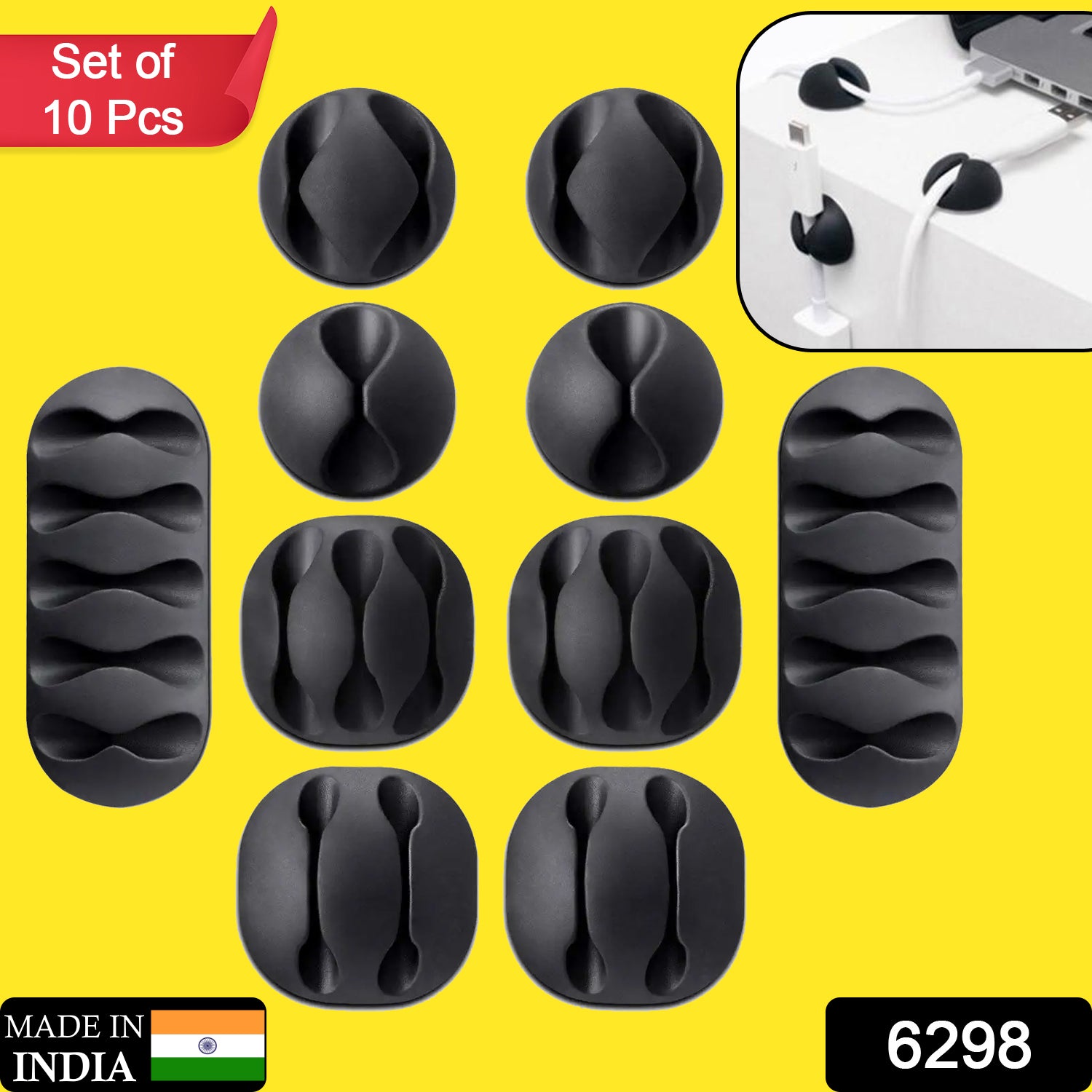 6298 10pcs Cable Holder And Supporter For Giving Support And Stance To All Kind Of Cables. - Springkart 