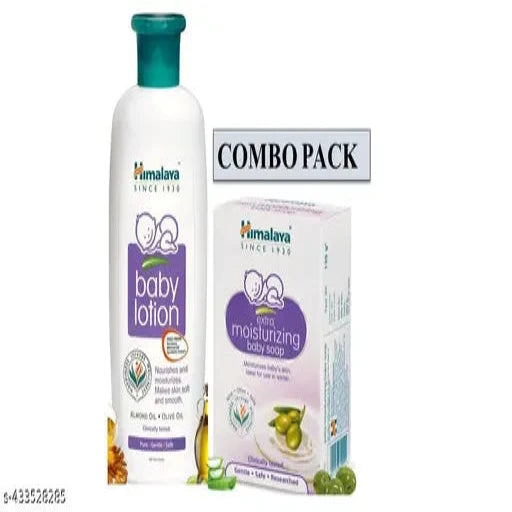 Himalaya Baby Lotion 400ml & Extra Moisturizing Baby Soap 125g (Combo Pack)