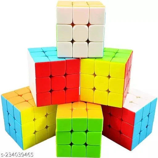High Stability Sticker Less - 3x3x3 Speed Cube - Pack of 6 Cubes - Springkart 