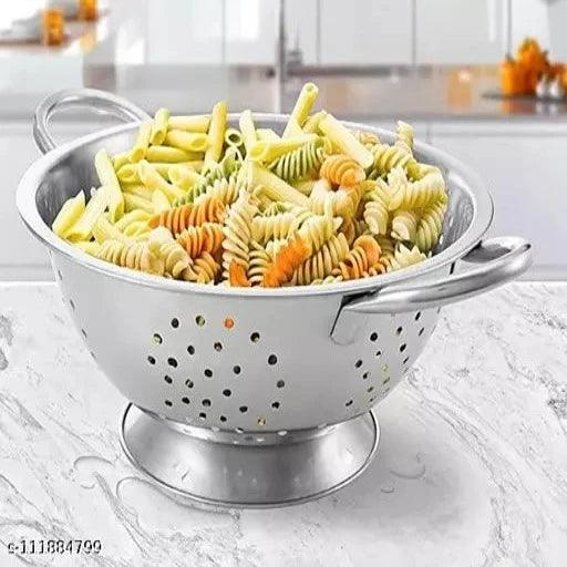 Rich Quality Stainless Steel Colander Strainer Bowl 24Cm - Springkart 