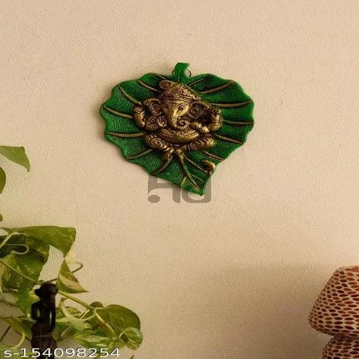 H'Decor Lord Ganesha on Green Leaf - Springkart 