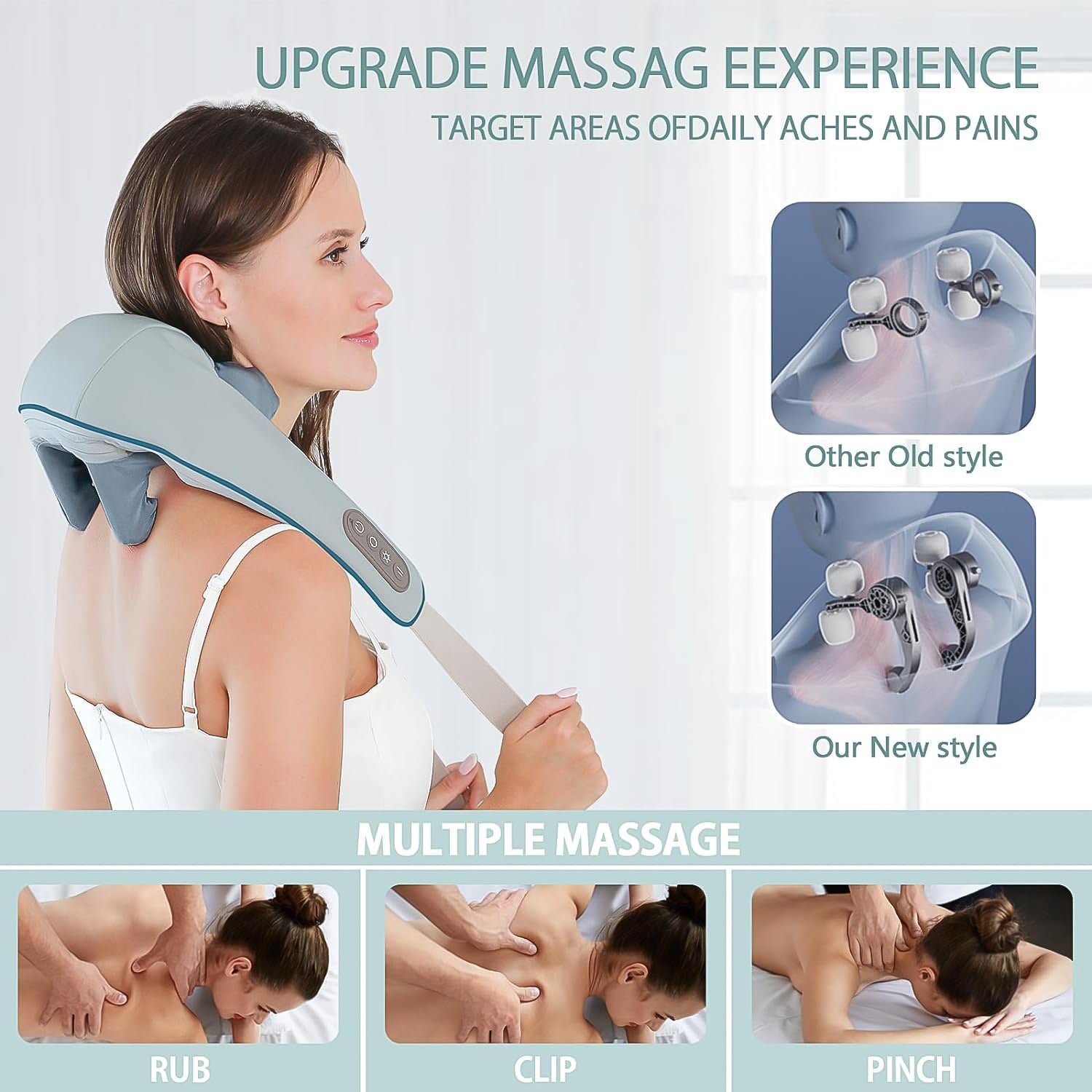 Neck Shoulder Massagers With Heat Electric Rechargeable (1 Pc) - Springkart 