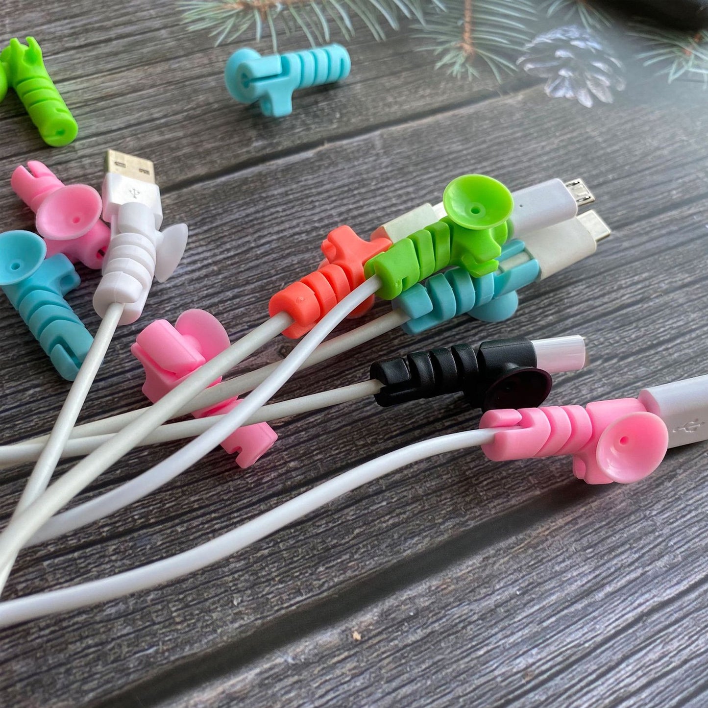 Cable Cord Protector Saver With Suction End (Suction Winder 4 Pcs Set) - Springkart 