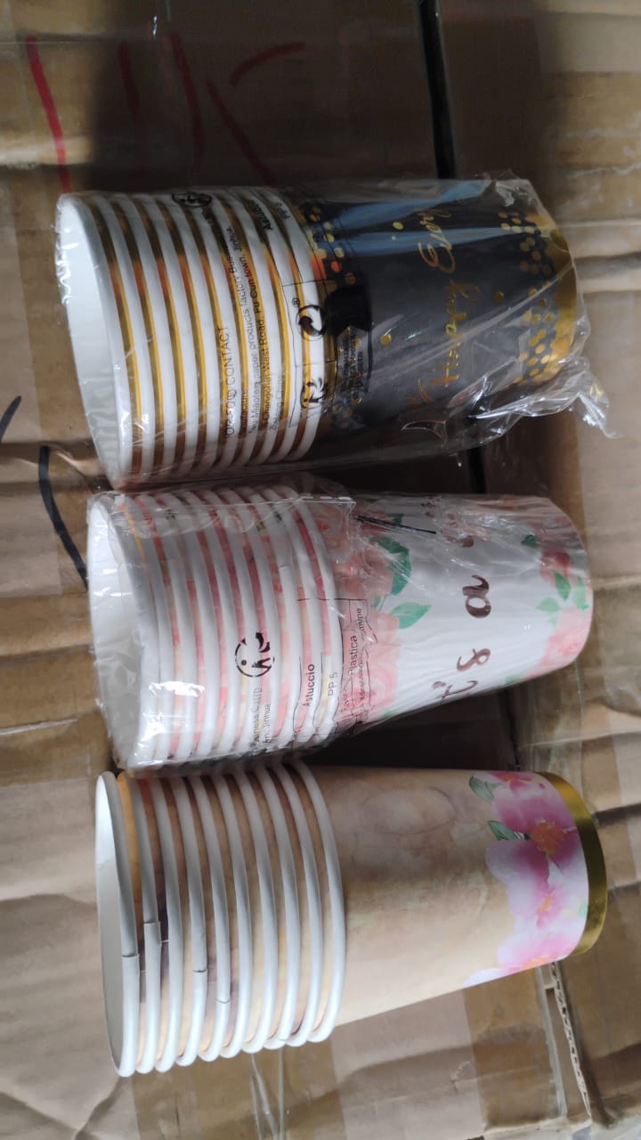 Disposable Paper Cups Disposable Tea Coffee Cups (10 Pcs Set Mix Color Design) - Springkart 