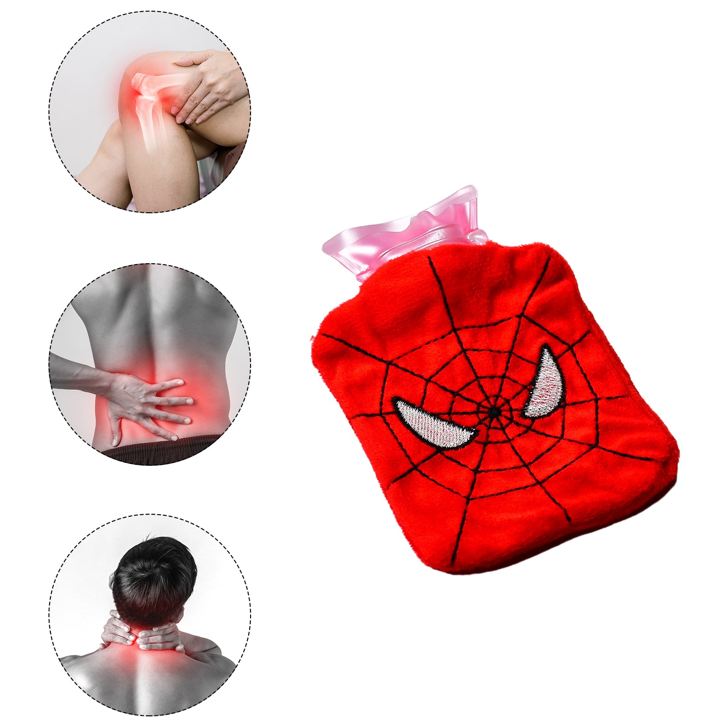 6508 Spiderman Small Hot Water Bag With Cover For Pain Relief Neck Shoulder Pain And Hand Feet Warmer Menstrual Cramps. - Springkart 