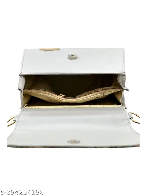 Jazzberry Women grey floral Printed Pu leather Sling Bag with Detachable Strap // Fine Design Versatile Floral Boxy Sling Bag