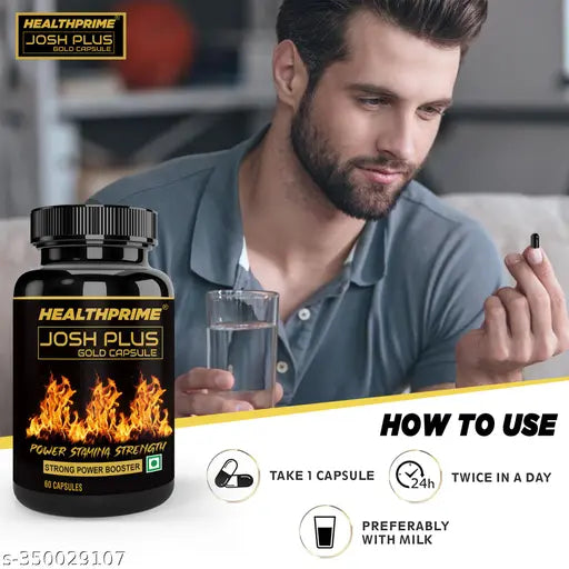 Josh Plus Gold Capsule For Stamina, Power & Muscle Booster (60 Capsules) - Springkart 