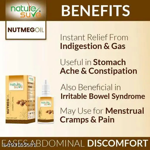 Nature Sure Nutmeg Jaiphal Oil for Bloating & Constipation in Men & Women - 1 Pack (30ml) - Springkart 