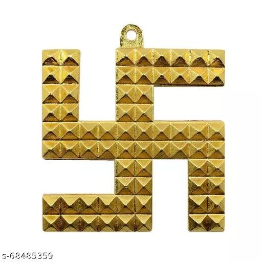 Vastu Brass Swastik Pyramid Wall Hanging Yantra for Positive Energy - Springkart 