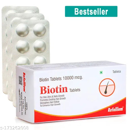 Biotin 10000 mcg Maximum Strength For Hair Growth ,Skin and Nails for Men & Women (30 No) - Springkart 