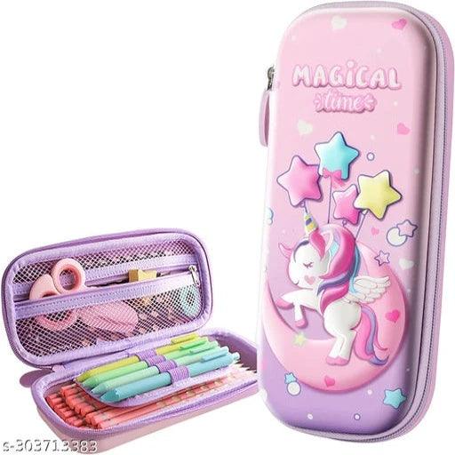 3D Unicorn Pencil Case, Cute Large Capacity Pen Box for Girls, 3D EVA Stationery Box - Springkart 