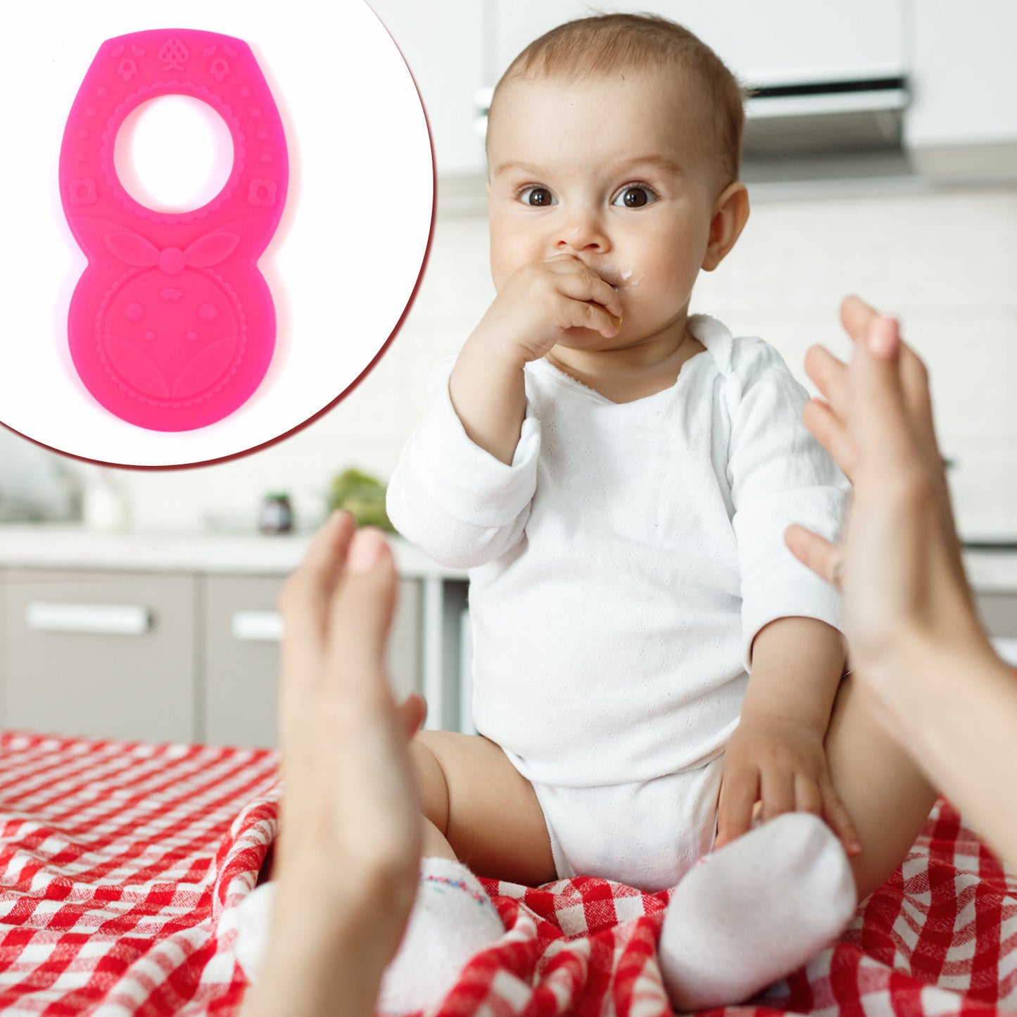 Silicone Baby Teether Pack Of 1 (Mix Design Color) - Springkart 