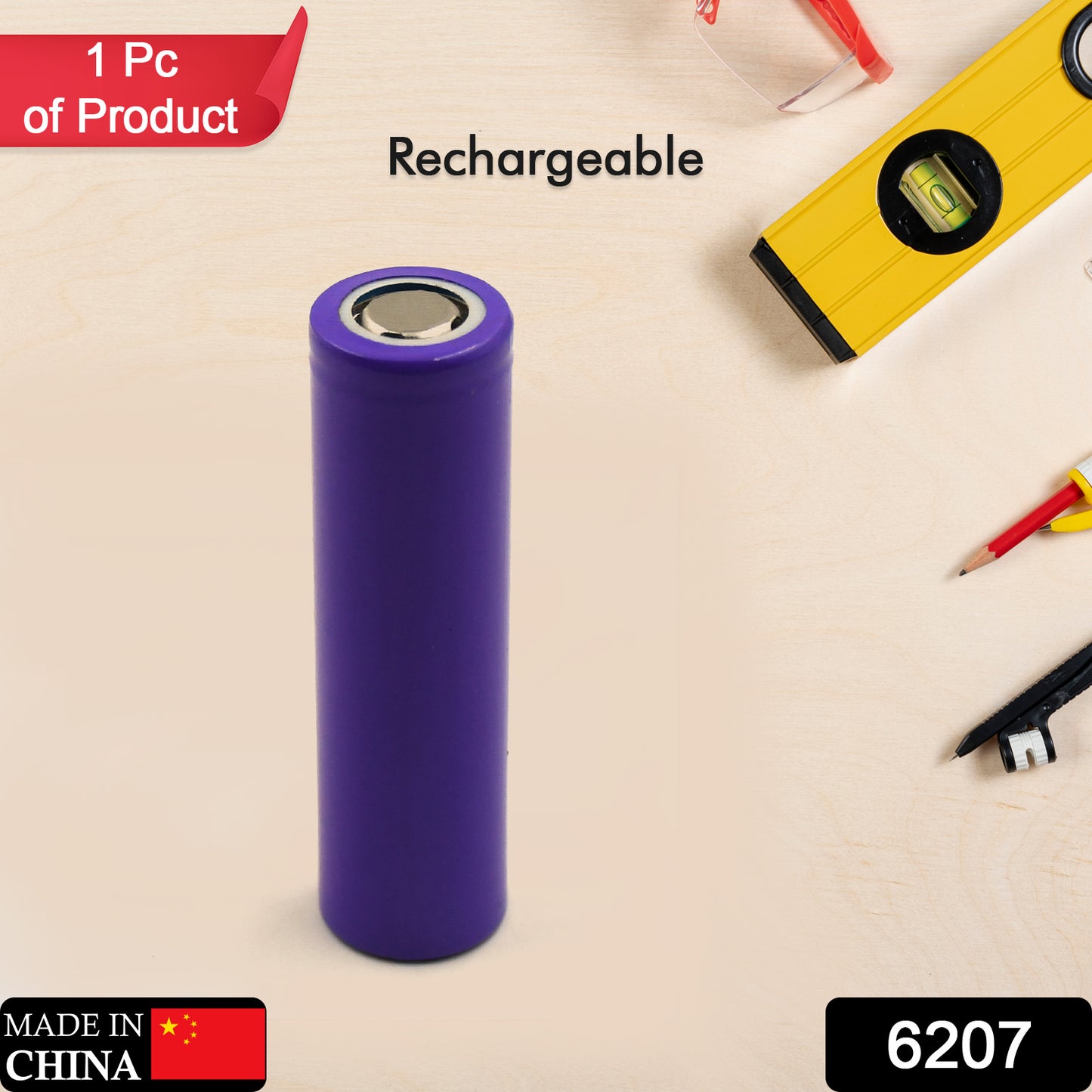 6207 High-capacity Released Rechargeable Batteries 3.7v 1200mah Flat Top Lithium Rechargeable Battery (1pc) - Springkart 