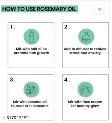 Fortunate= Rosemary Essential Oil for hair growth & aromatherapy for Skin, Hair, Dandruff (30 ml) Pack-of-2 - Springkart 