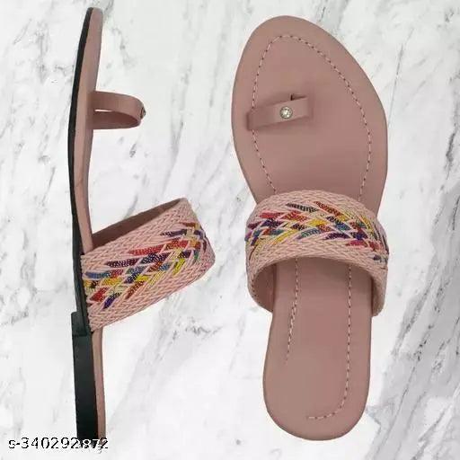 New Trendy Collection Of Women Flat Sandal || Women's Sandals || Girl's Flat Sandal Pink