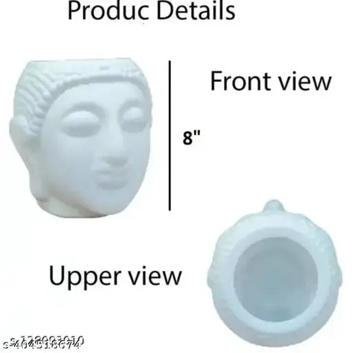 PACK OF 2 - BEAUTIFUL BUDDHA PLASTIC FLOWER POT / STATIONARY HOLDER / SHOWPIECE / PERFECT FOR HOME DECOR / INDOOR PLANTS AND OUTDOOR PLANTS - MADE IN INDIA - PLASTIC