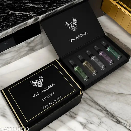 VN AROMA Luxury Fragrance Gift Set | 5 x 8ml | Premium Perfume |Long Lasting Eau de Parfum - 40 ml
