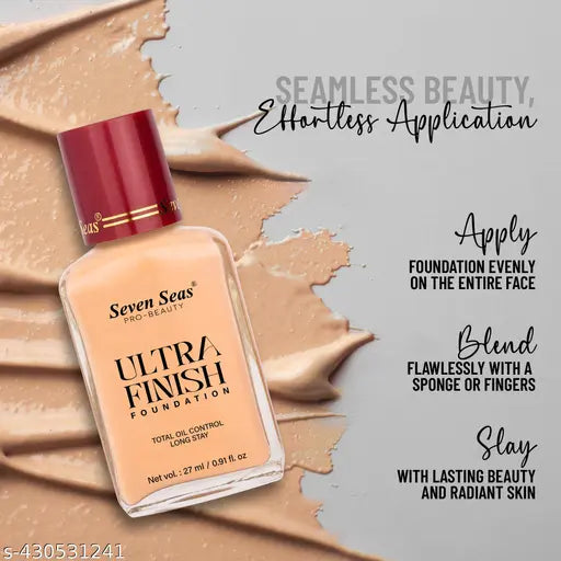 Seven Seas Total Oil Control Long Stay Ultra Finish Foundation(Natural,27ML)