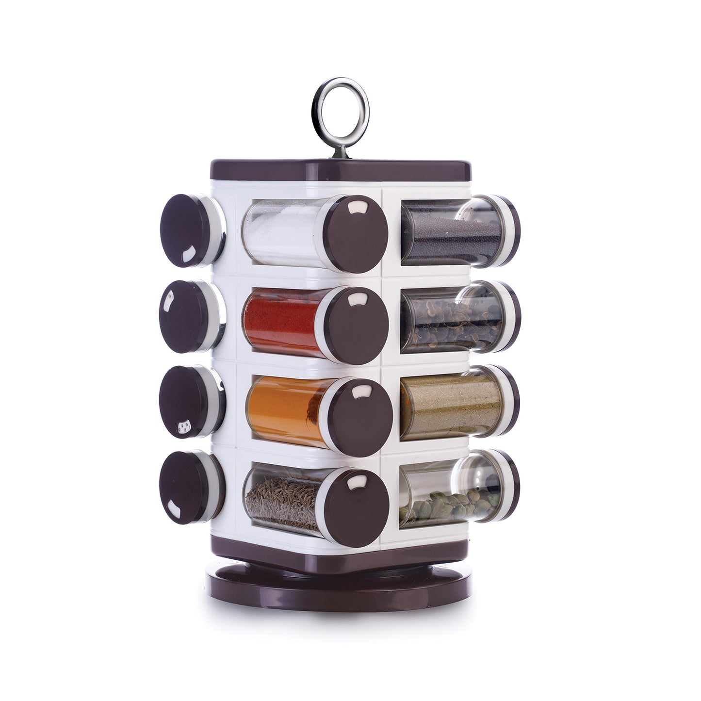 8119 Ganesh Multipurpose Revolving Spice Rack With 16 Pcs Dispenser Each 100 Ml Plastic Spice Abs Material 1 Piece Spice Set 1 Piece Spice Set (Plastic) - Springkart 