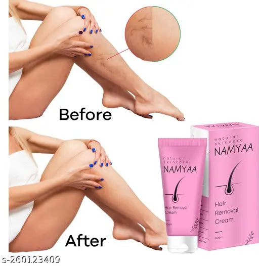 Namyaa Hair Removal Cream for Intimate Skin women 60gm with After Wax Soothing Serum with Vitamin C 15gm,  pack of 2,For Bikini, Underarms, Legs & Arms Hair Removal |For Men & Women |Ultra Soft & Smooth Skin|Removes Hair in just 5Minutes