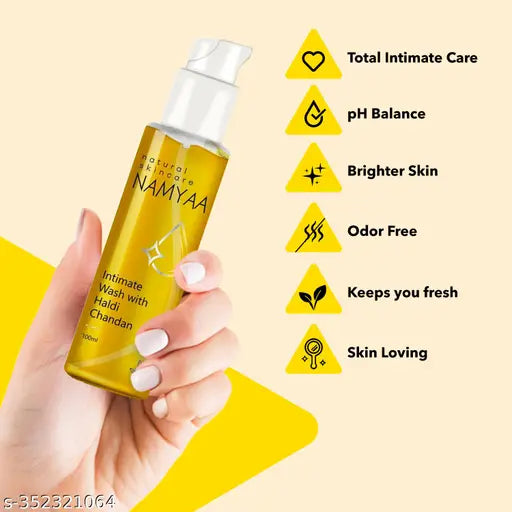 Namyaa Intimate Smell GoodKit | Haldi Chandan Wash | Solid Body Perfume Bikini Area | Comb Pack Intimate Wash (150 g, Pack of 2) Perfume for vagina | Removes Bad smell | Itching