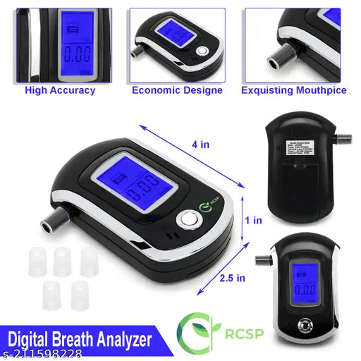 Alcohol Tester Breath Analyzer Digital ALC Smart Wine Tester LCD Display Smart MCU Control - Springkart 