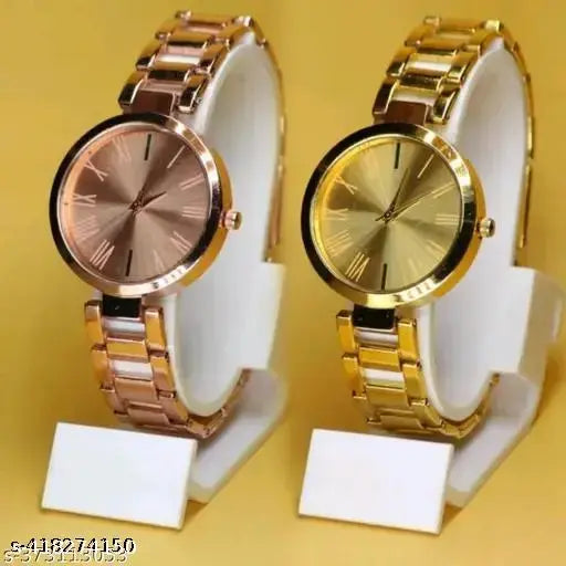 New Fancy Women Watches Stylish Women Beige Metal Analog Watch