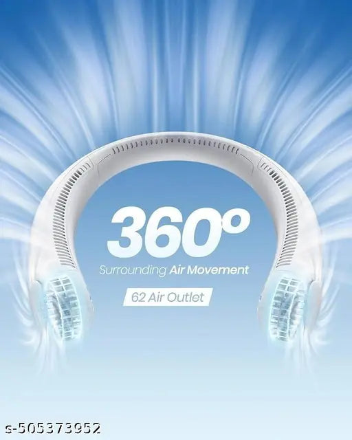 Portable Neck Fan, Bladeless Cooling Fan, 8H Working Time,Adjustable Neck Fan with 3 Speeds,(Pack -1,Multicolor). - Springkart 