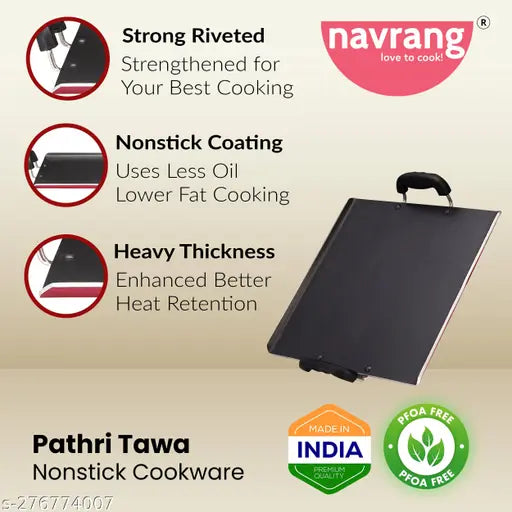 Non Stick Aluminium Patri Tawa 280mm,Gray Color  -Non Induction