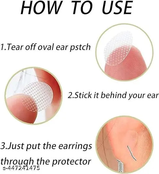 Invisible Earring Ear Support Waterproof Patches Earring Protectors Ear Lobe Support Patches Heavy Earrings Stabilizers (PACK OF 30)