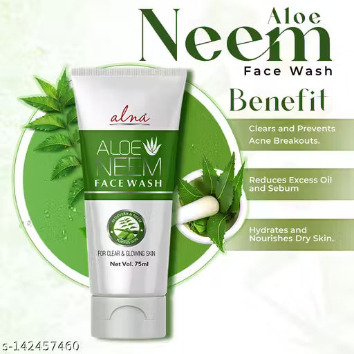 Alna Pure Neem Face Cleanser For Oil Control - | Pack Of 5 | | 75 gms Each