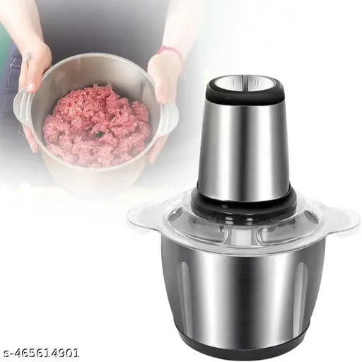 Electric Food Chopper,  Meat Grinders With Stainless Steel Bowl Heavy 250W Motor || 2 Speed Modes For Kitchen Food Processor, Meat, Vegetables, Onion, Mince [[ Electric, 2 Liter ]]