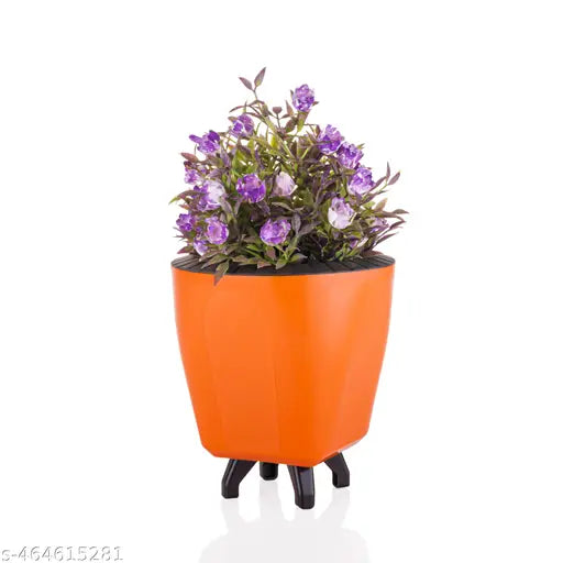 Stysol Plant Pots Indoor Plastic Flower Pots Indoor/Outdoor 5 Inch Set Of 5 Pack With Drainage Holes And Stand Saucers For Garden Pots - 5Pcs, Multicolour