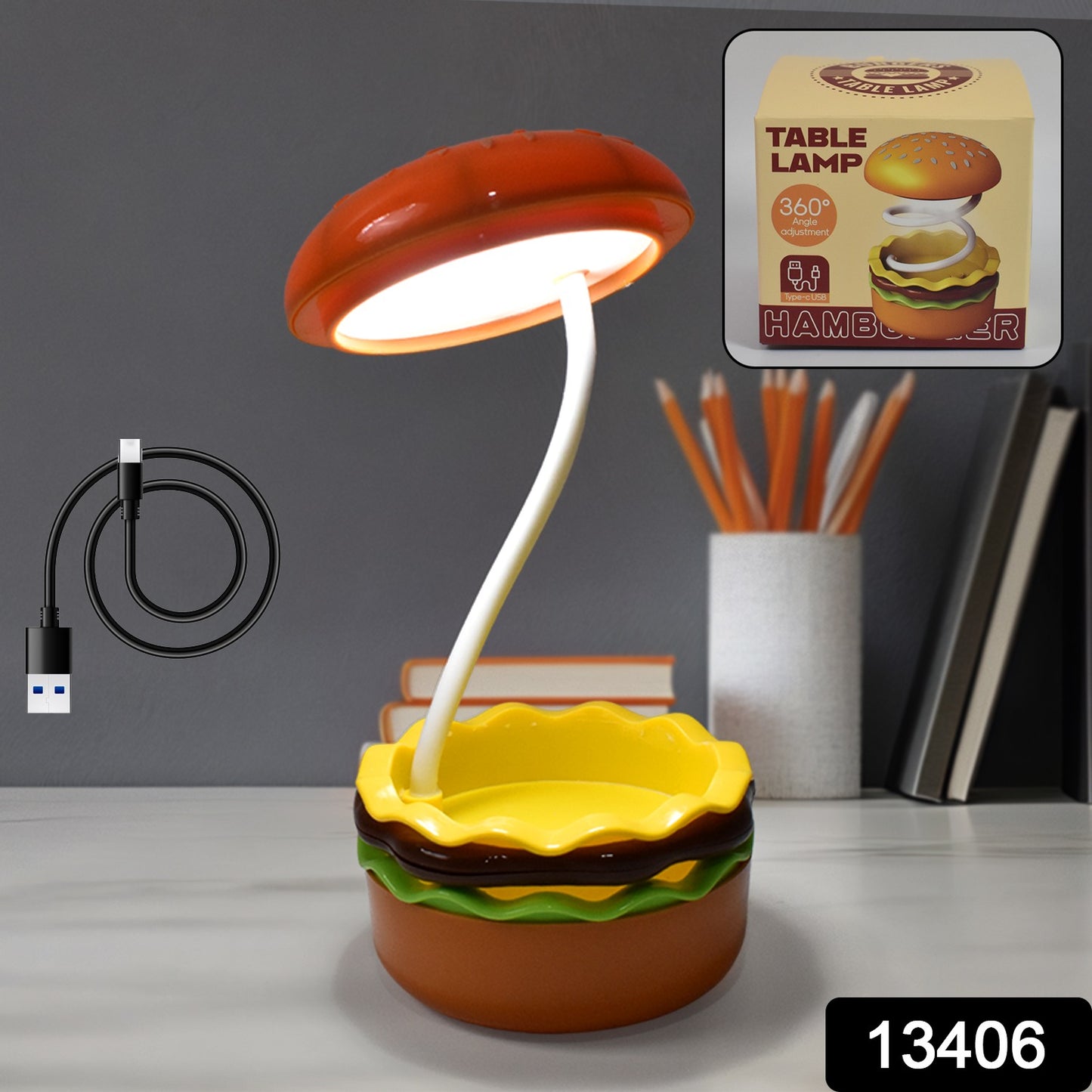 Burger Delight Folding Led Night Lamp (1 Pc) - Springkart 